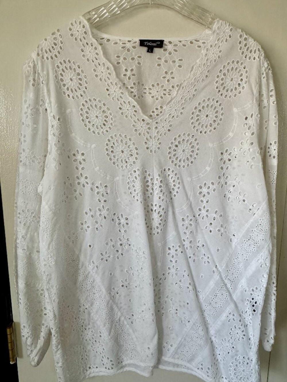 Tolani White Eyelet Cotton Tunic